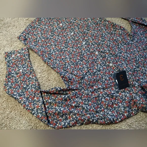 Good Man Brand Floral Long Sleeve Button Down Shirt NWT - Picture 3 of 9